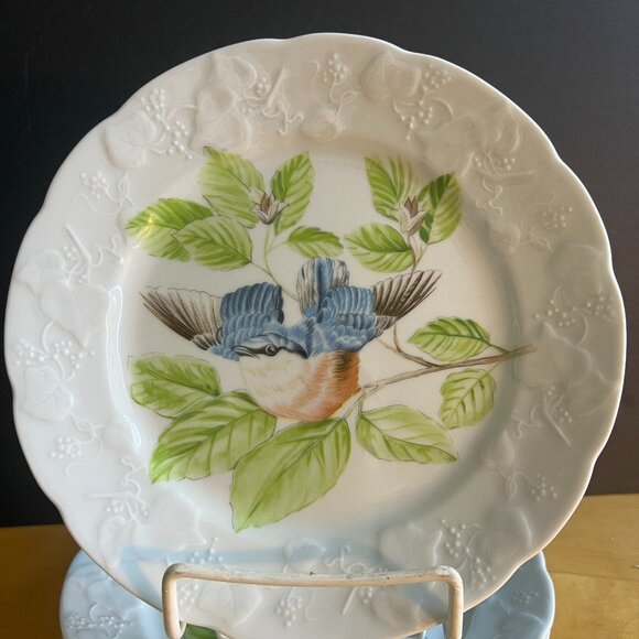 Vtg Lierre Lauvage from Limoges France Porcelain w/ Embossed designs 80's Birds - Picture 1 of 7